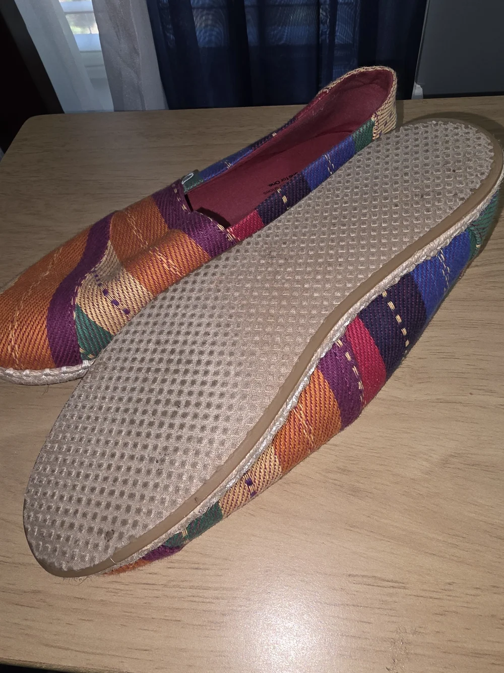 Toms Orange, Purple & Green Striped Women’s Espadrilles